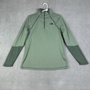 The North Face Sweater Womens Large Green Canyonlands 1/4 Zip Fleece Hiking Gym
